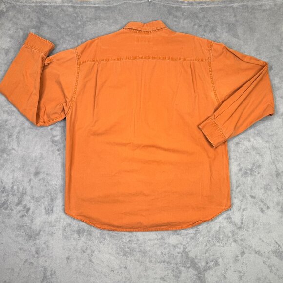 Eddie Bauer Elkhorn Shirt Mens XL Orange Legend Heavy Twill Hunting Long Sleeve - Picture 4 of 8
